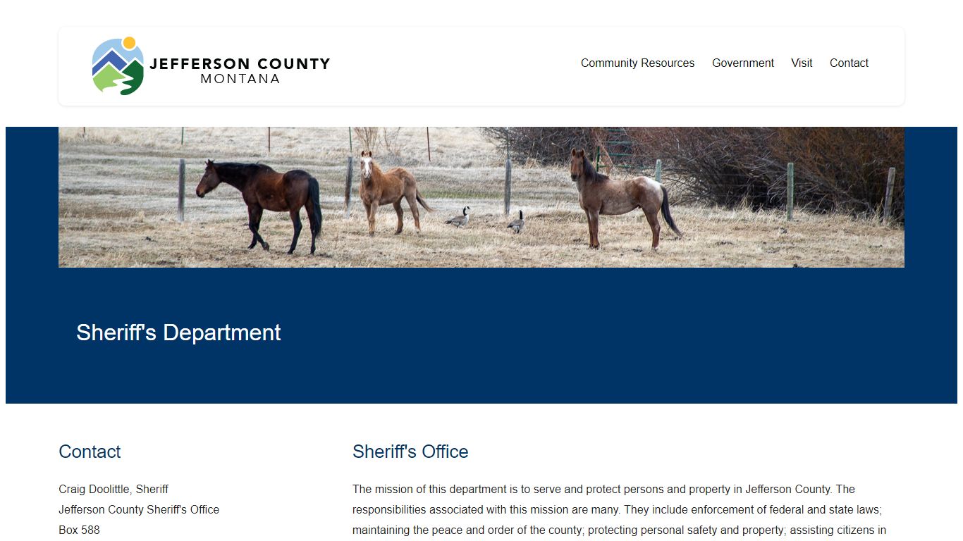 Sheriff Department | Jefferson County Montana